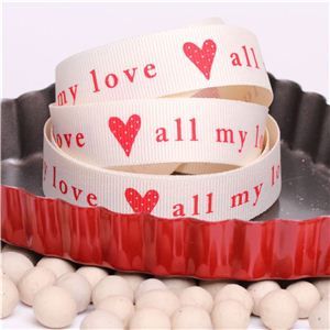 All my love Ribbon - Cream/Red